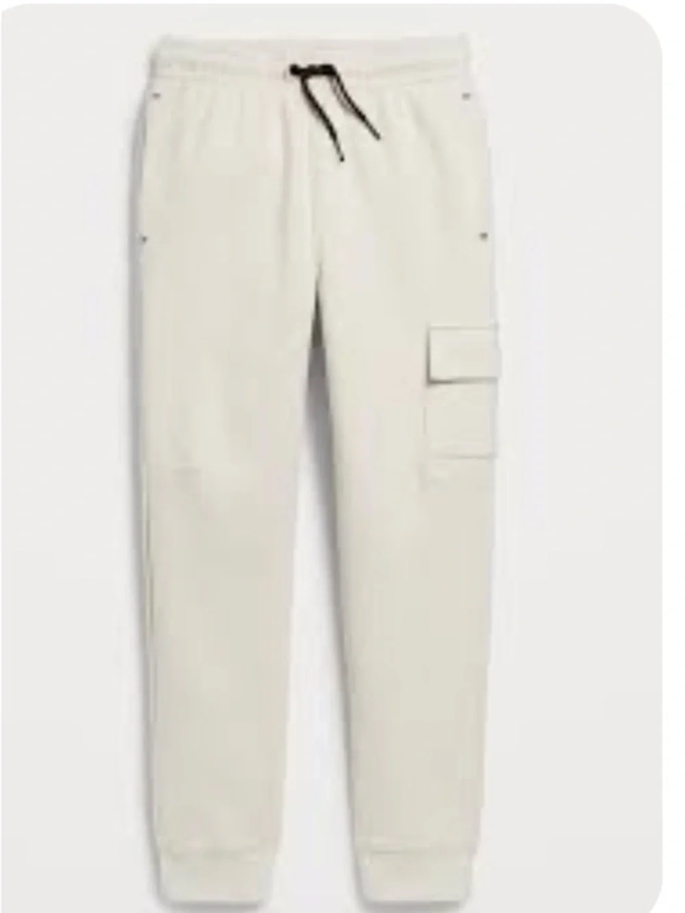 Old Navy Cream Fleece Joggers with White Pocket Lining